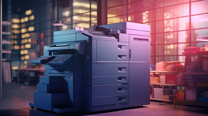 Modern photocopier at office - obrazy, fototapety, plakaty