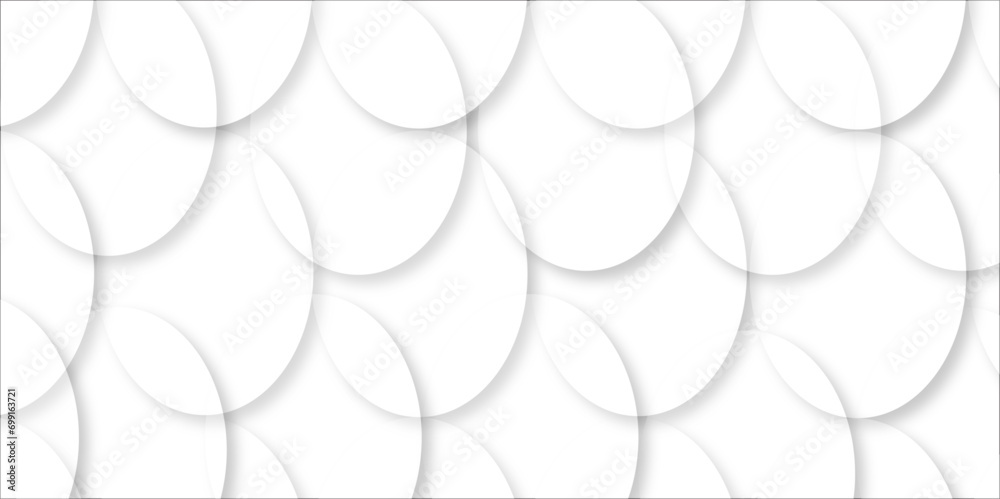 Poster Abstract background with circle white abstract geometric background with soft light white paper circles in design .Gray abstract. Modern design background for report and project presentation template.
