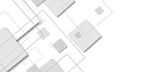 grey Square Contemporary Vector Background. White Business Style Background. abstract white and light gray box modern vector. white color technology concept geometric line vector background.