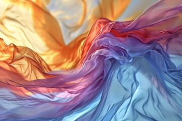 Obraz premium Elegant Light Silk on Dark Background: Transparent and Smooth