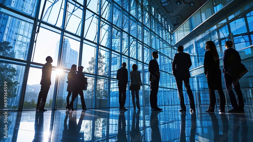 Poster Group of Business People in Office Building