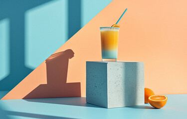 Citrus Refreshment in Modern Minimalist Setting