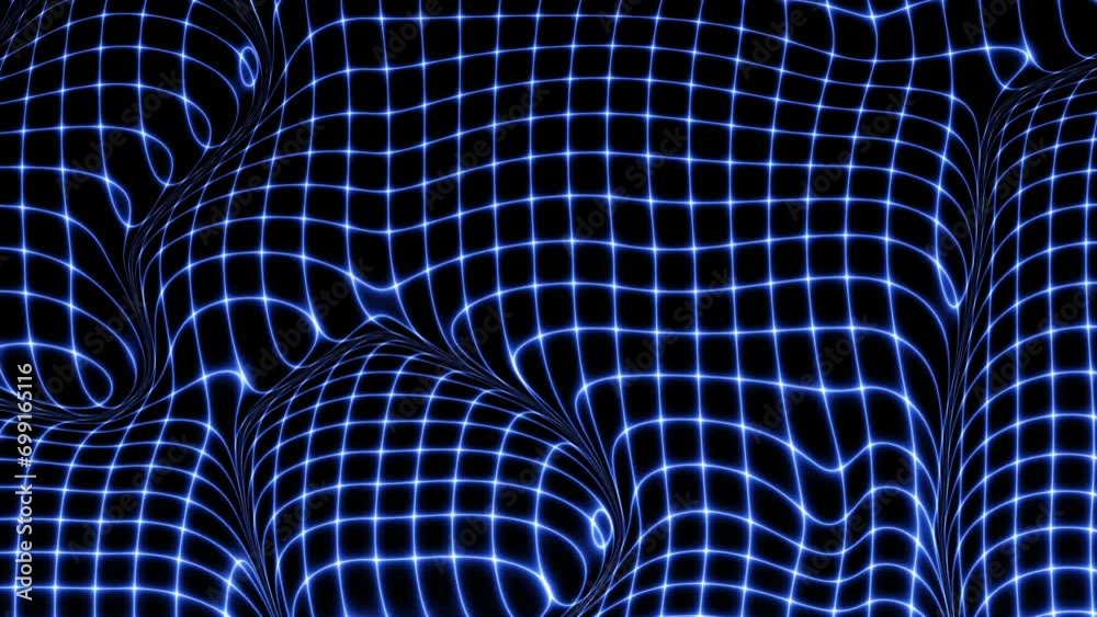 Fototapete technology digital wave background concept. beautiful motion waving dots texture with glowing lines.