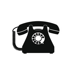 Old retro rotary dial telephone icon. Vintage phone isolated. Vector illustration