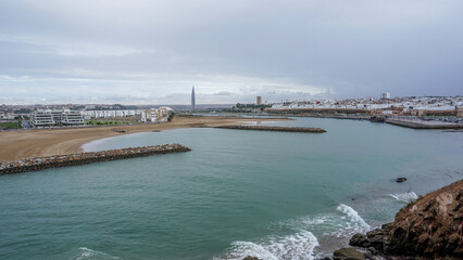 Panorama from Estuary   on the Bou Regreg estuary to the city of Rabat, Morocco.