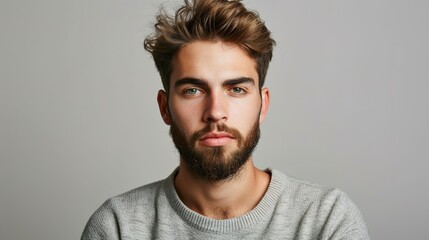 young handsome male with beard