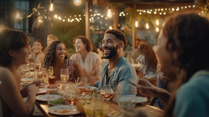 Gather with friends at an outdoor restaurant