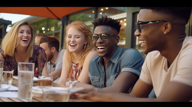 Gather with friends at an outdoor restaurant