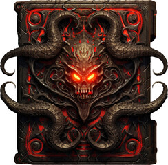 Evil book isolated on transparent background. PNG