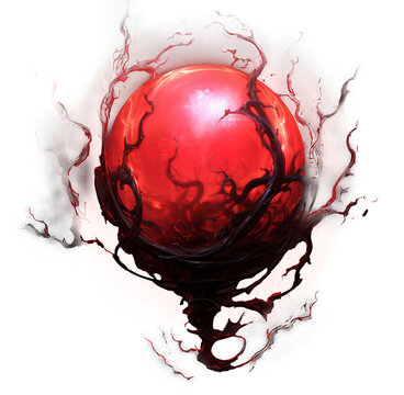 Mystical energy ball isolated on transparent background. PNG