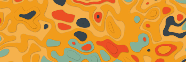 Papercut multi layers 3D color texture vector background. Abstract topography concept design or flowing liquid illustration for website template. Smooth origami art shape paper cut