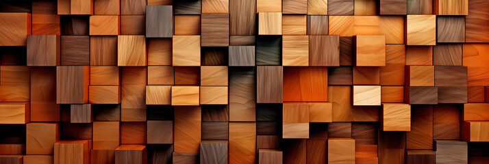 Wood Texture - Unusual Wooden Mosaic Background.
