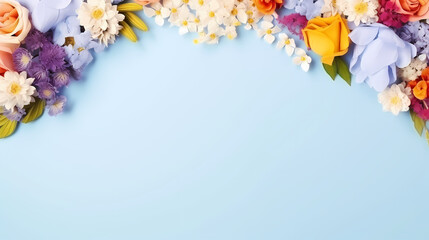 Soft pink flower frame with watercolor, decorative flower background pattern, PPT background