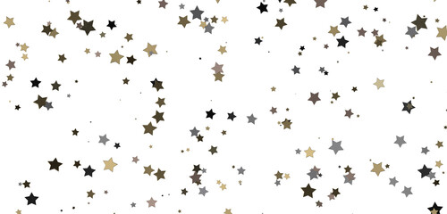 XMAS Stars - Holiday golden decoration, glitter frame isolated -