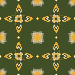 Floral seamless pattern. Traditional Elegance Meets Modern Geometry with green color, earthy textures, earthy colors, earthy greens.