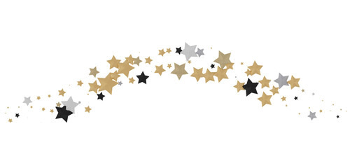 XMAS Stars - Holiday golden decoration, glitter frame isolated -