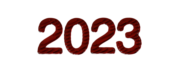 Year as Number - year 2023. 3D illustration numbers isolated white background