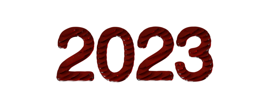 Year as Number - year 2023. 3D illustration numbers isolated white background