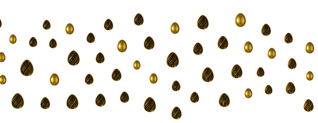 Pile of golden eggs. 3d render illustration.
