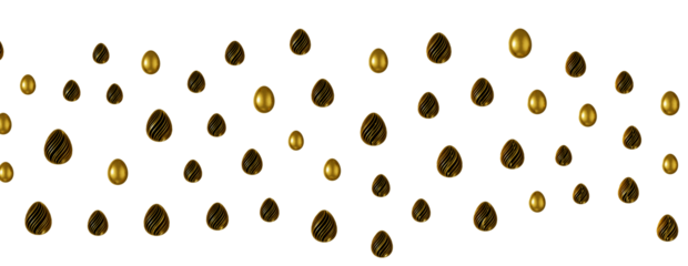 Pile of golden eggs. 3d render illustration.