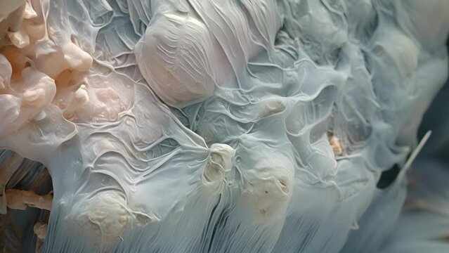 A microscopic of a krills exoskeleton, revealing signs of erosion and damage caused by acidified seawater.