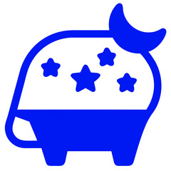 Hamster with a moon and stars vektor icon illustation
