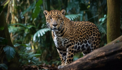 Majestic big cat walking in the wilderness, hiding in plain sight generated by AI