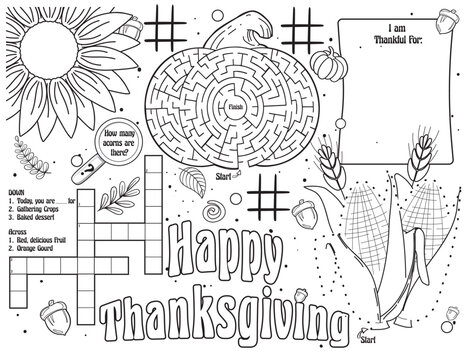 Thanksgiving Activity Page for Children 