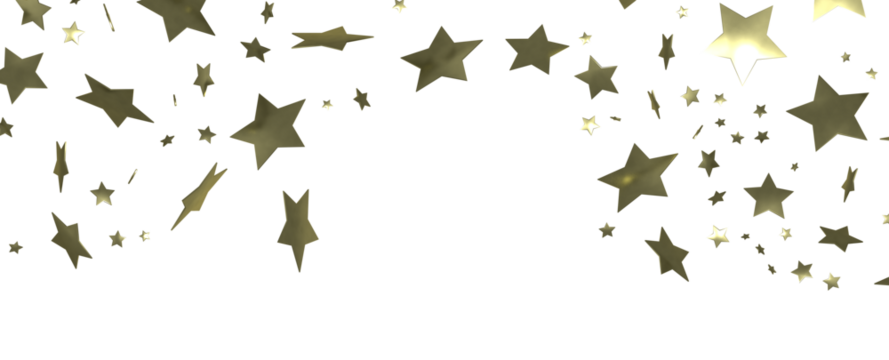 Twinkling Christmas Descent: Striking 3D Illustration Showcasing Falling Festive Twinkling Stars