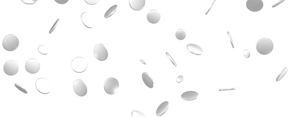 Radiant Festivity: Spectacular 3D Illustration Showcasing Radiating silver Confetti