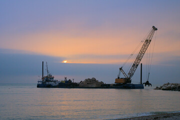 barge for work at sea