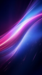 abstract futuristic background with pink blue glowing neon moving high speed wave lines and bokeh lights, Ai generated image.