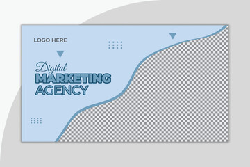 you tube video thumbnail or web banner template for business video