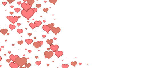 realistic isolated heart confetti on the transparent background for decoration and covering. Concept of Happy Valentine's Day,