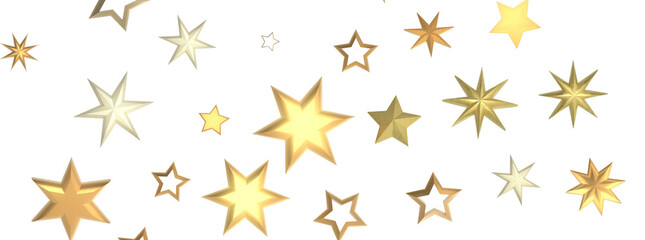 Stellar Christmas Symphony: Exquisite 3D Illustration of Falling Stars in Harmonious Motion for the Holidays