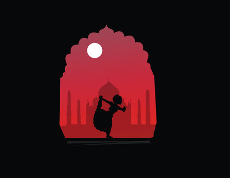 classical dance of female silhouettes