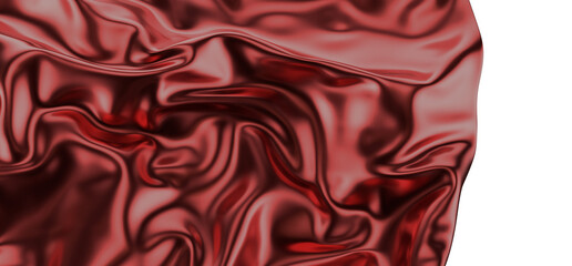 Smooth elegant red cloth isolated on white background