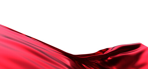 3d render of abstract red cloth falling.