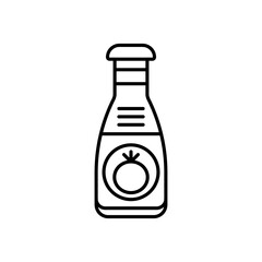 Hot sauce bottles vector icon. Hot dog ketchup bottle vector symbol in black and white color.