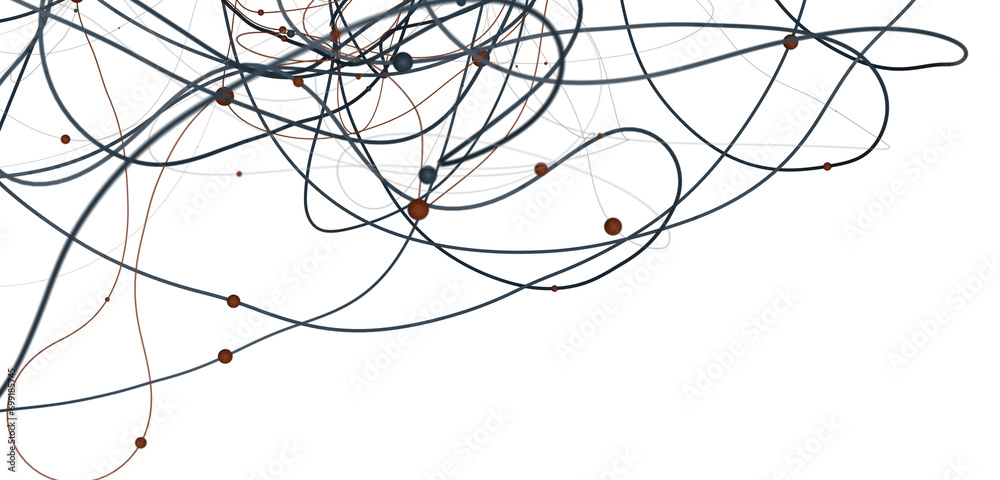 Aufkleber Falling cyber particles. Big data stream. 3d