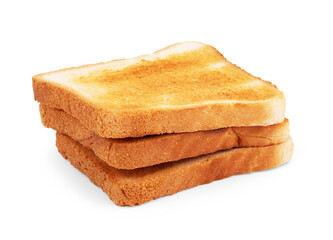 Toast bread close-up on a white background. Isolated