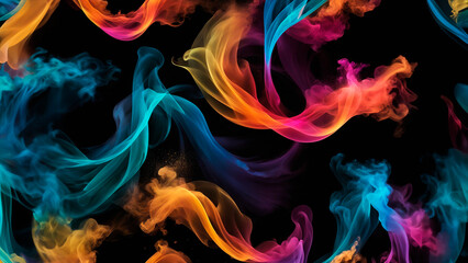 Obraz premium Abstract textured splatter color billowing smoke, mixed digital illustration and matte painting combined with photography. AI generated.