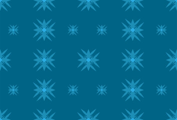 Seamless Blue Snowflakes pattern Background for Christmas and New year. Celebration. Flower. Vector Illustration