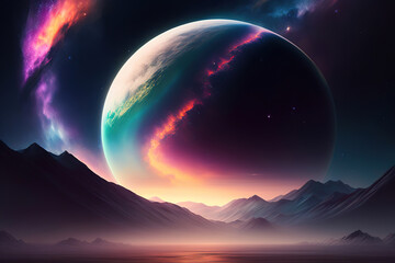 Interstellar space, creative art background image, Ai-generated