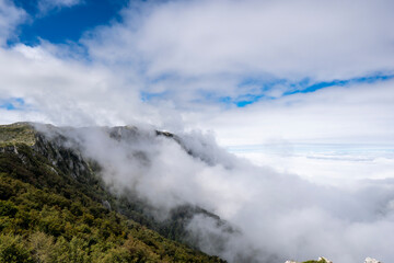 clouds over the mountains