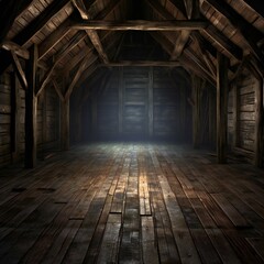 Old wooden interior with light from the window,