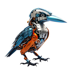Naklejka premium Robot Kingfisher isolated on transparent background.