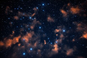 Night sky with clouds and stars as background