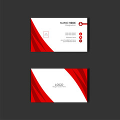 Red modern double sided classic business card design.