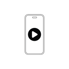 Video play button icon. Start audio or video action media symbol for apps and websites
